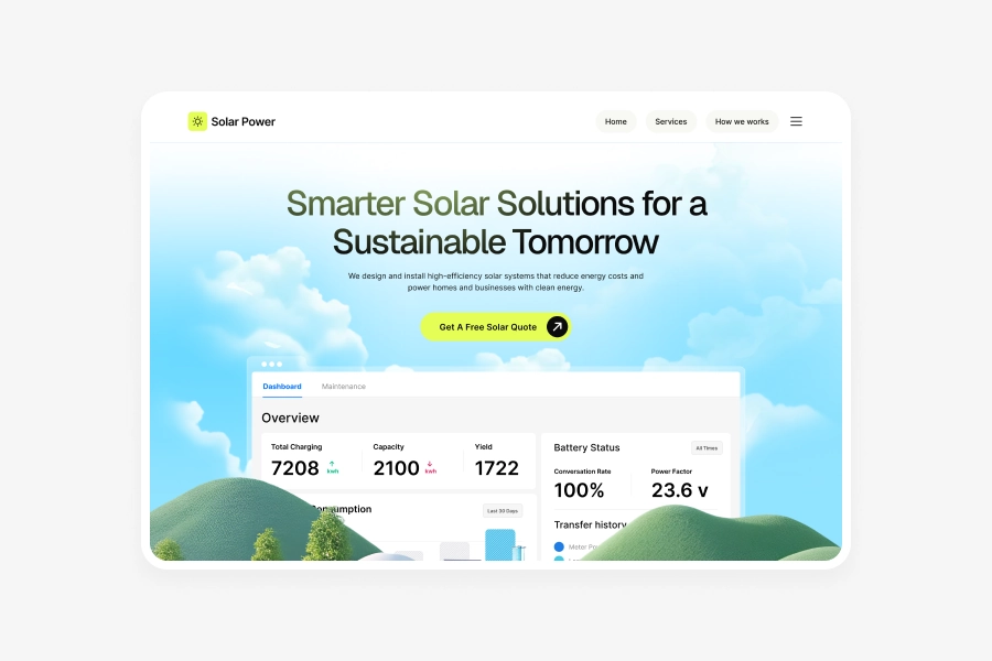 Solar Power 3.0 - SaaS Figma Header