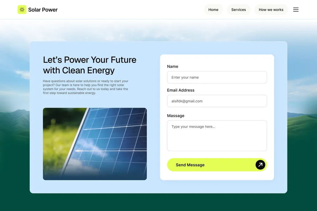 Solar Power- service, Contact Us