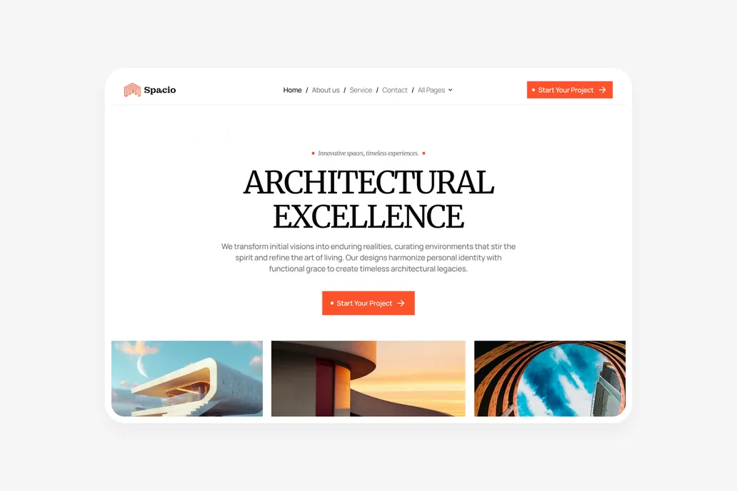 Spacio - Architectural Figma Header