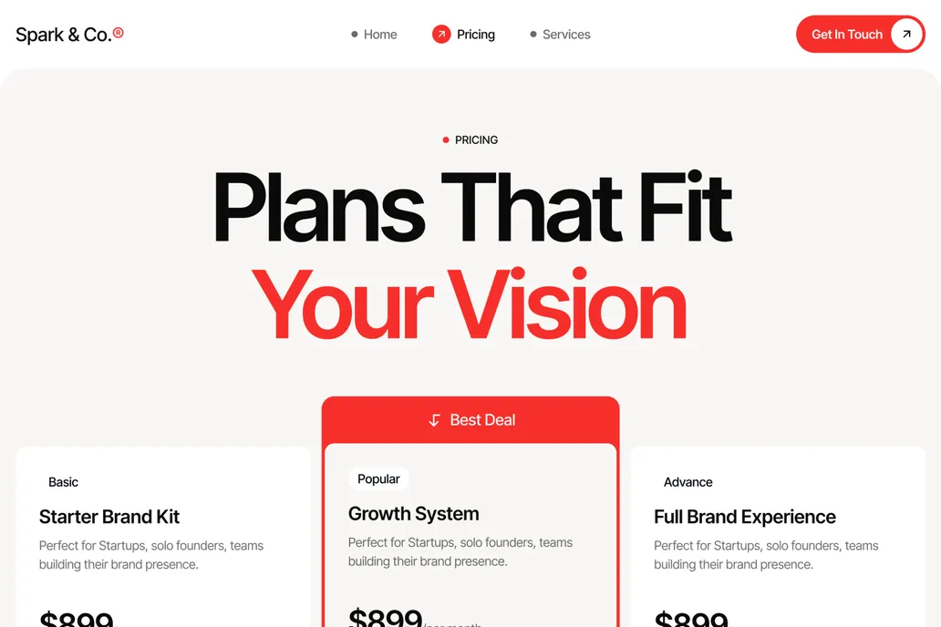 Spark & Co - Pricing Page - 1