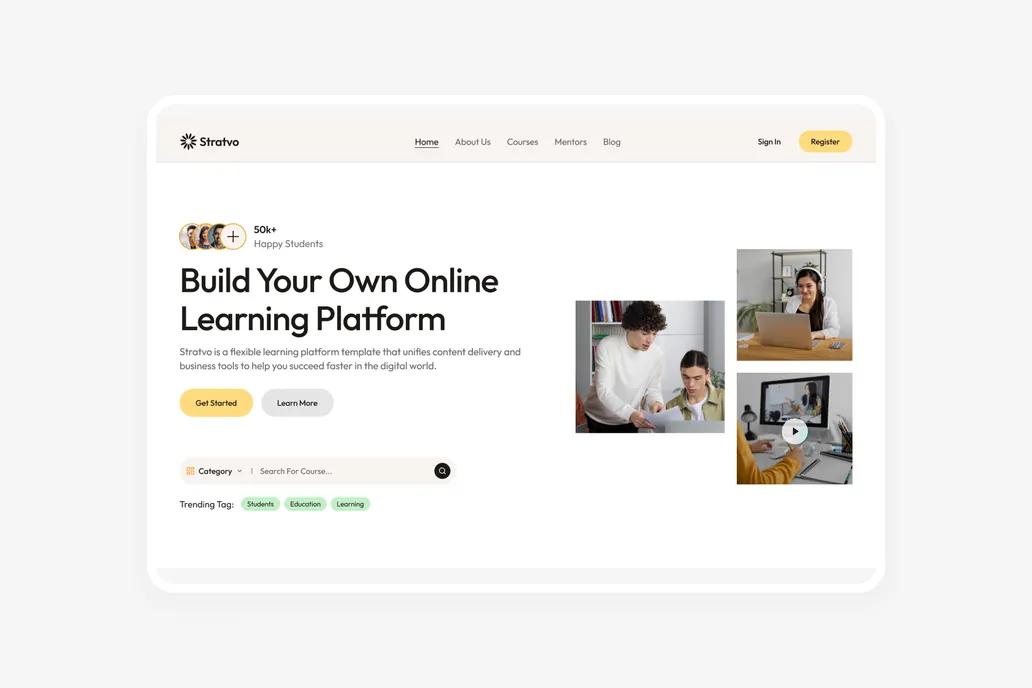 Stratvo - Education Figma UI