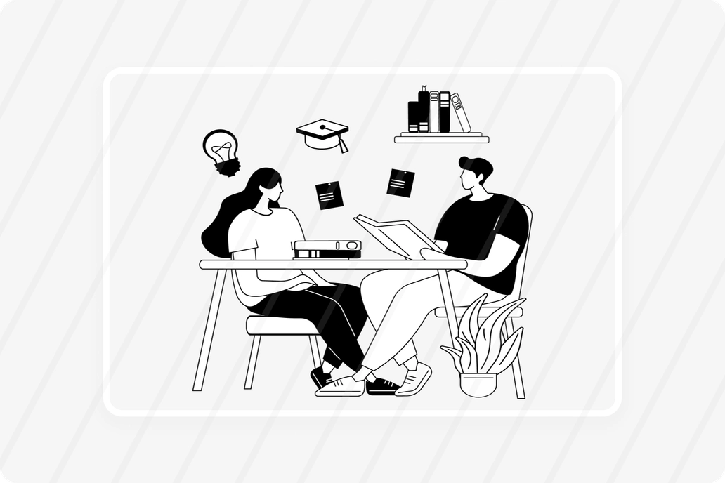 Student Group Study  concept illustration