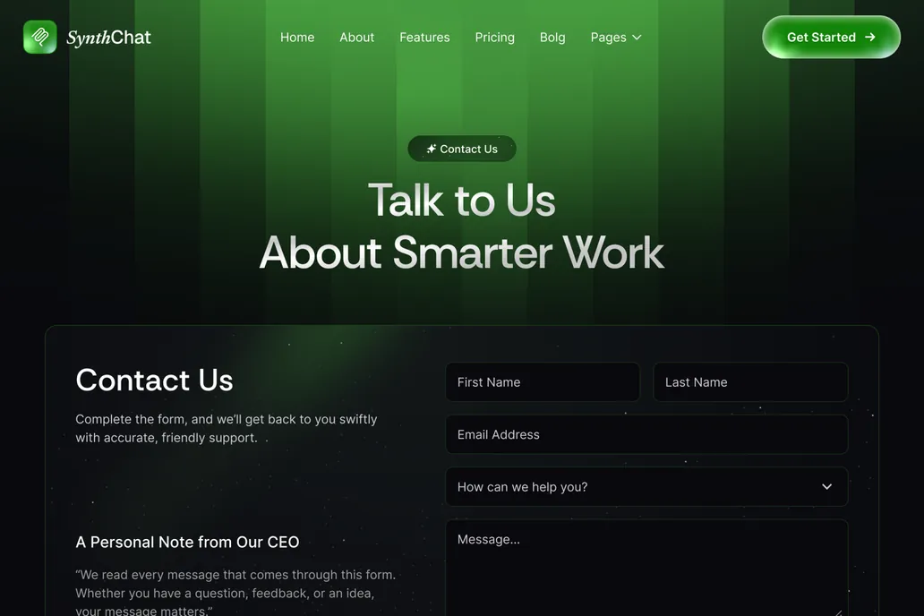 SynthChat, Ai - Contact Us - 1