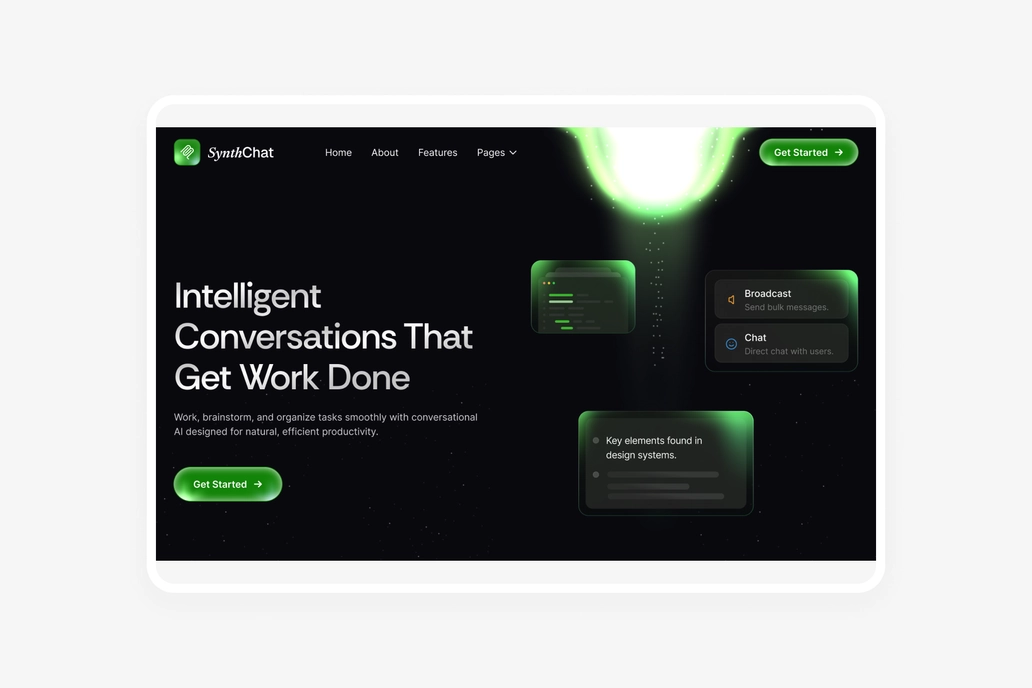 SynthChat - AI Figma Header