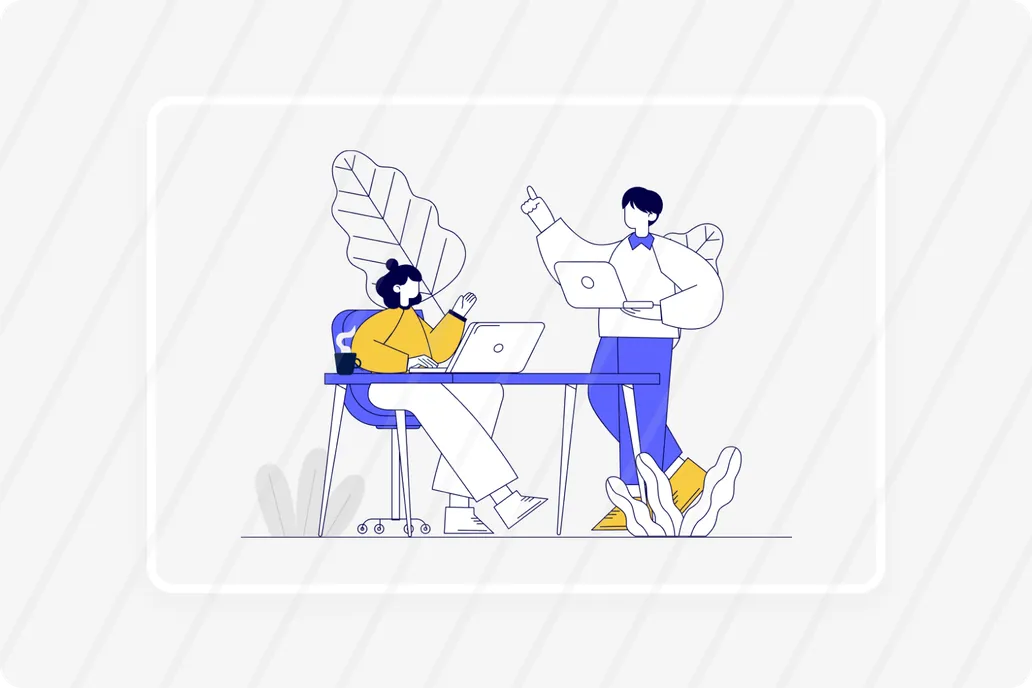 Teamwork employee communication at office