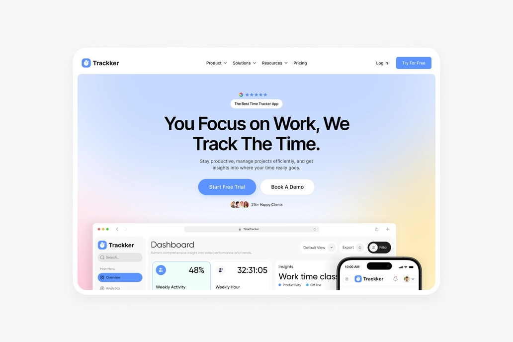 Trackker 2.0 - SaaS Figma Header