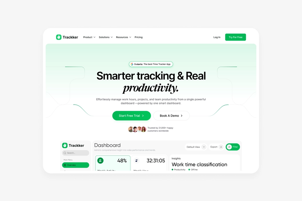 Trackker - SaaS Figma Header