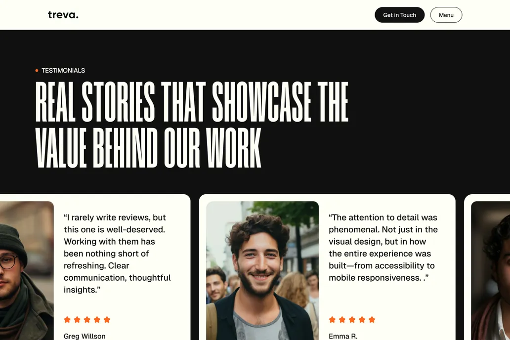 Treva- Testimonial Page