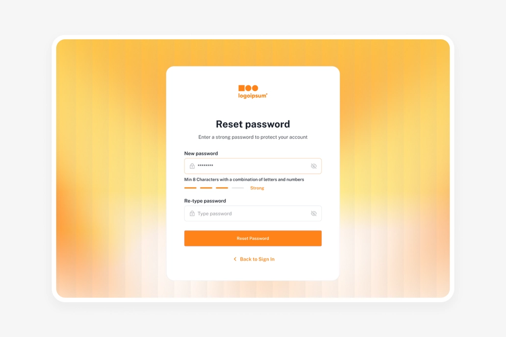 Type password Dashboard UI