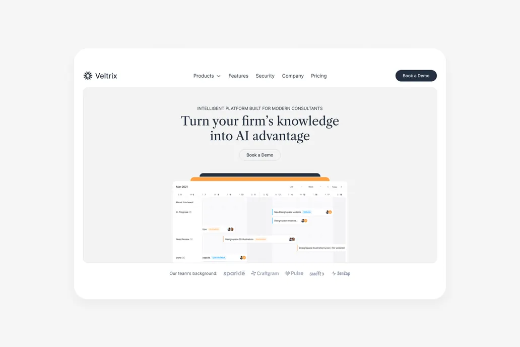 Veltrix - SaaS Figma Header