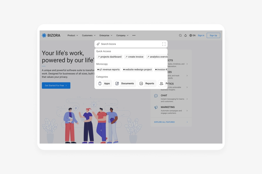 Bizora - Search Bar