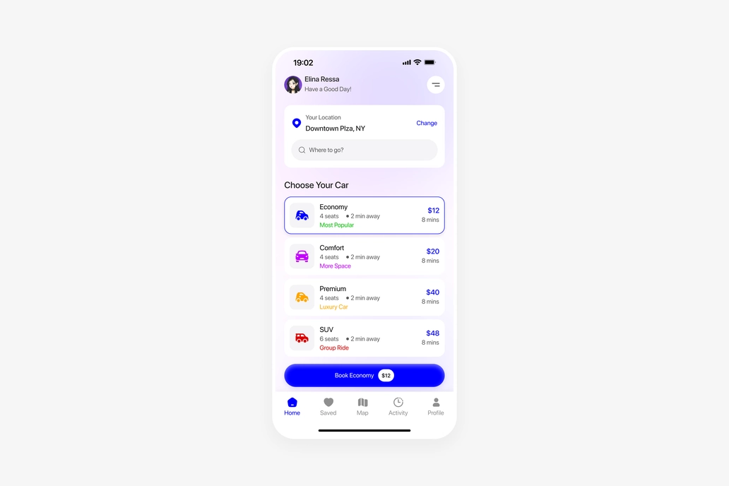 Car Rental App UI