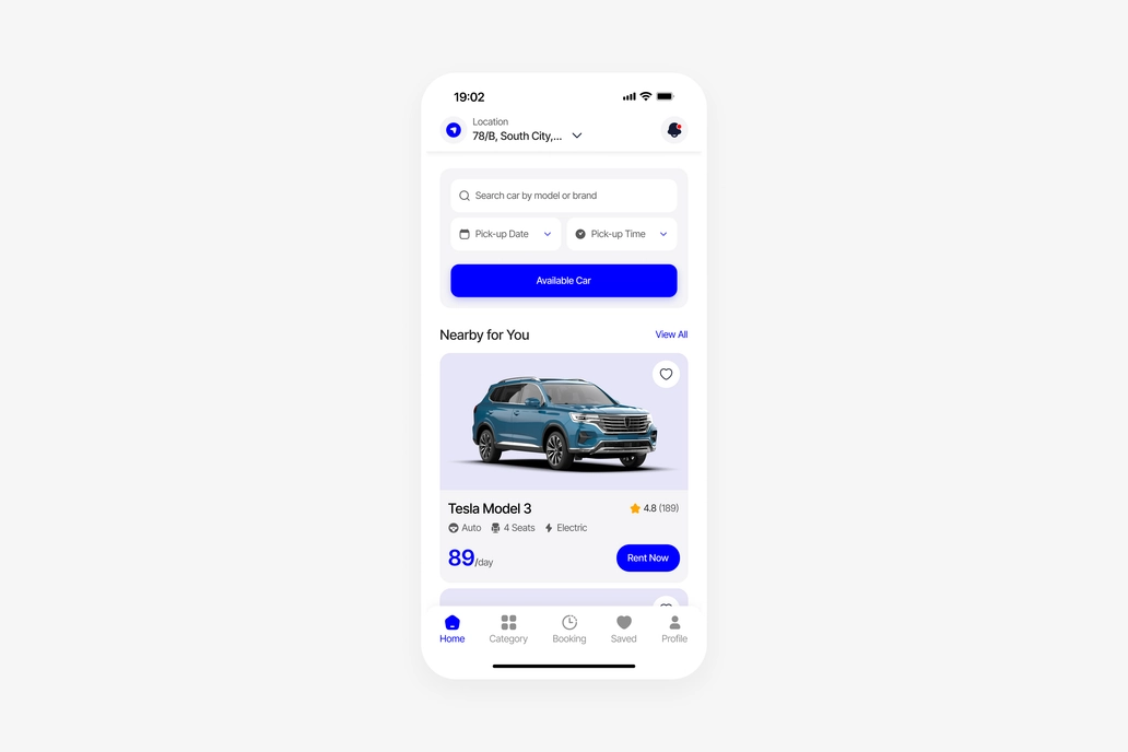 Car Rental App Ui