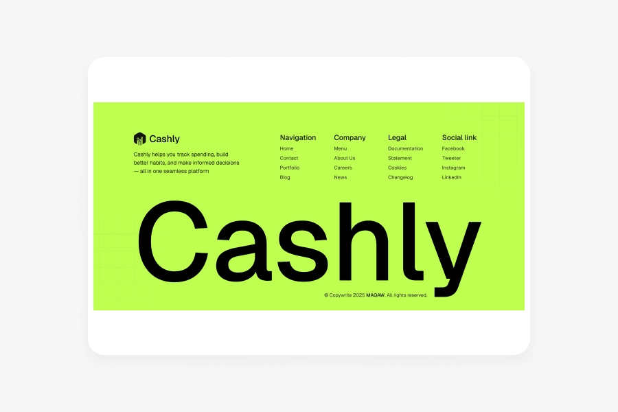 Cashly - Footer