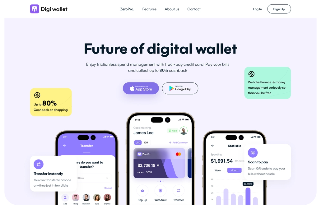 Digi Wallet Finance Landing Page - 1
