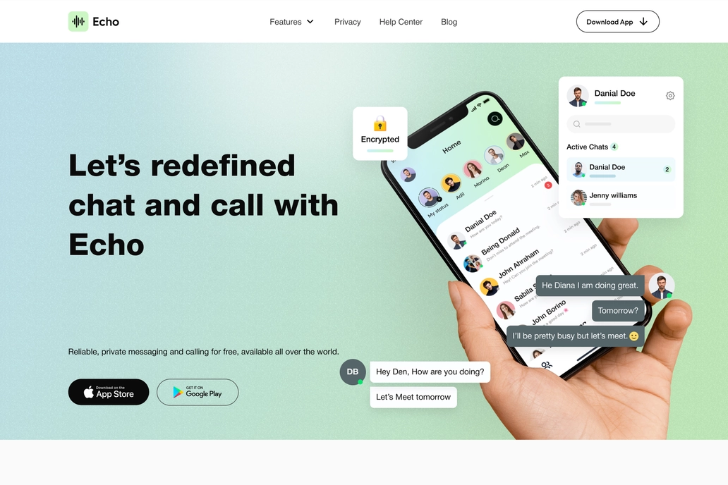 Echo Start Up Landing Page