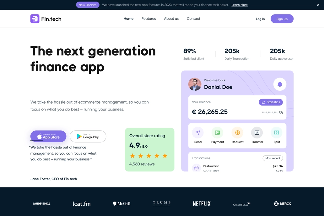 FinTech Landing Page - 1