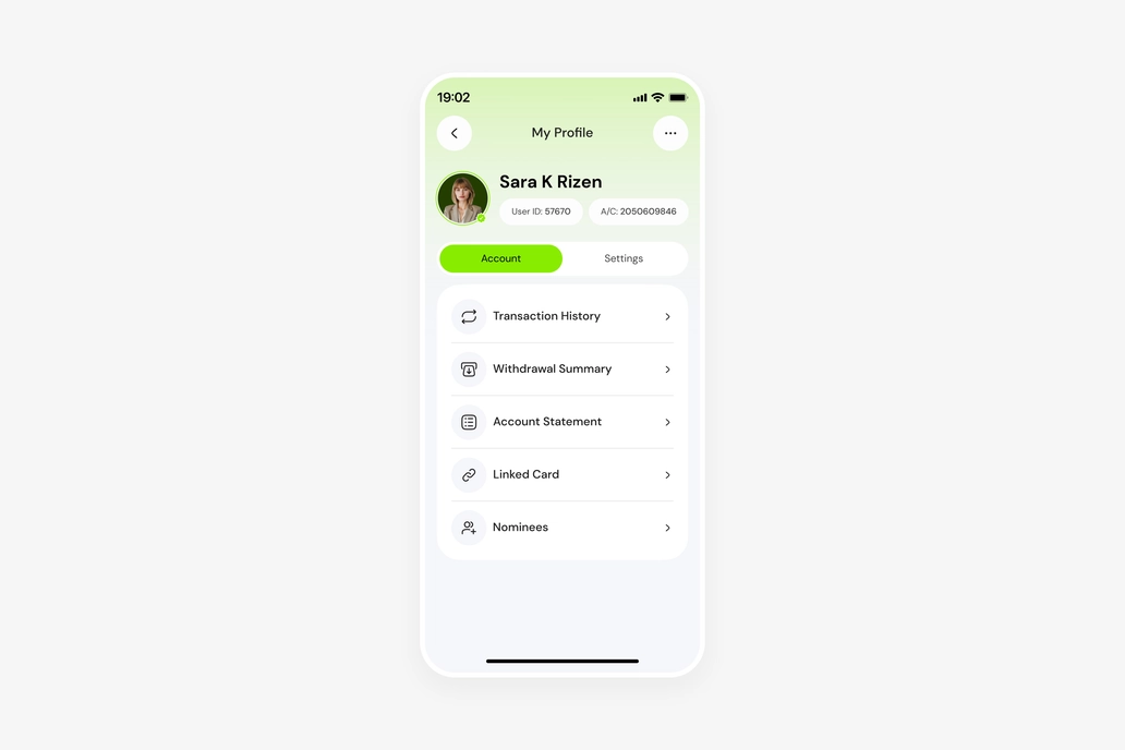 Fintech App User Profile Ui