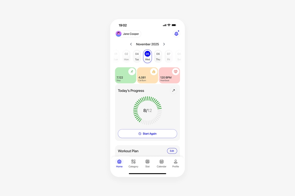 Fitness Tracker App Ui