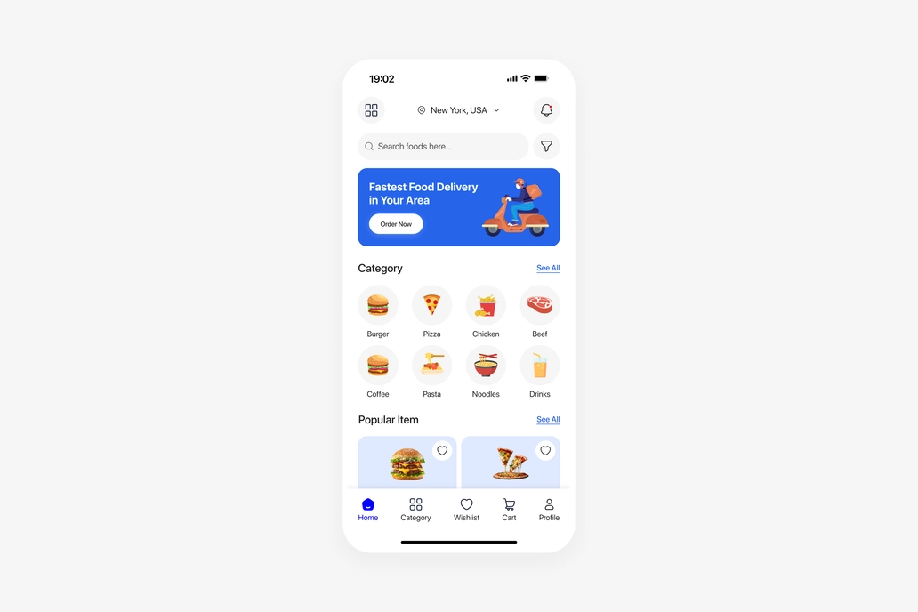 Food App Home UI