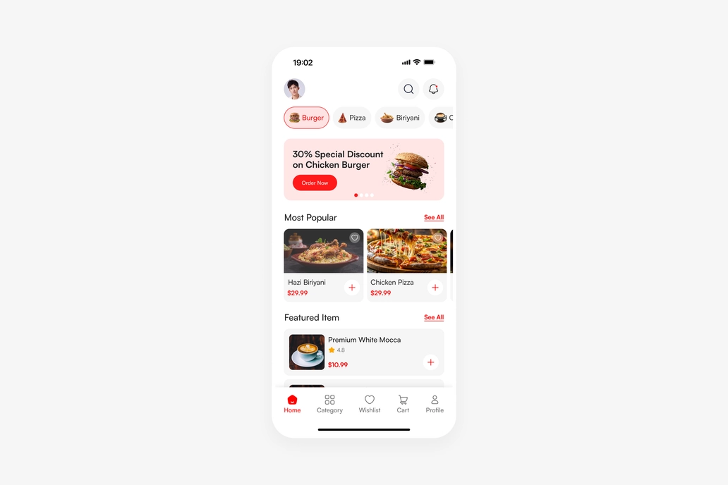 Food App Home UI