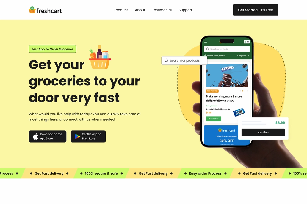Freshcart Goracery Landing Page