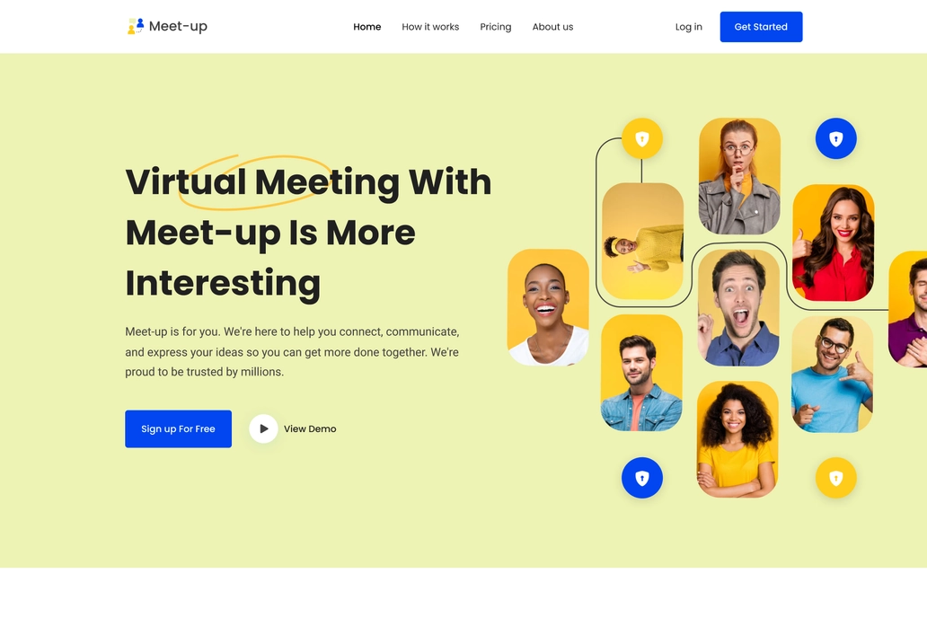 Meet Up Start Up Landing Page
