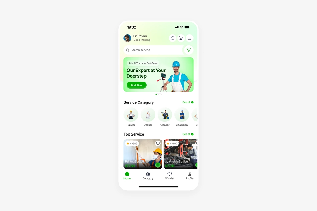On Demand Service App UI