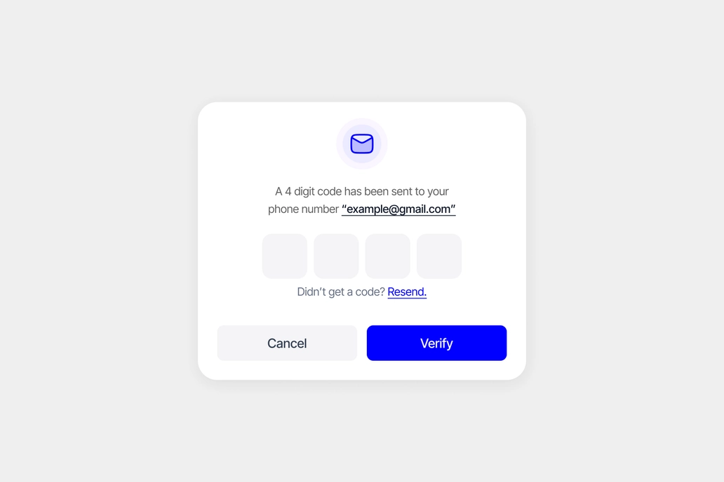 OTP - Pop Up Modal Figma UI Design