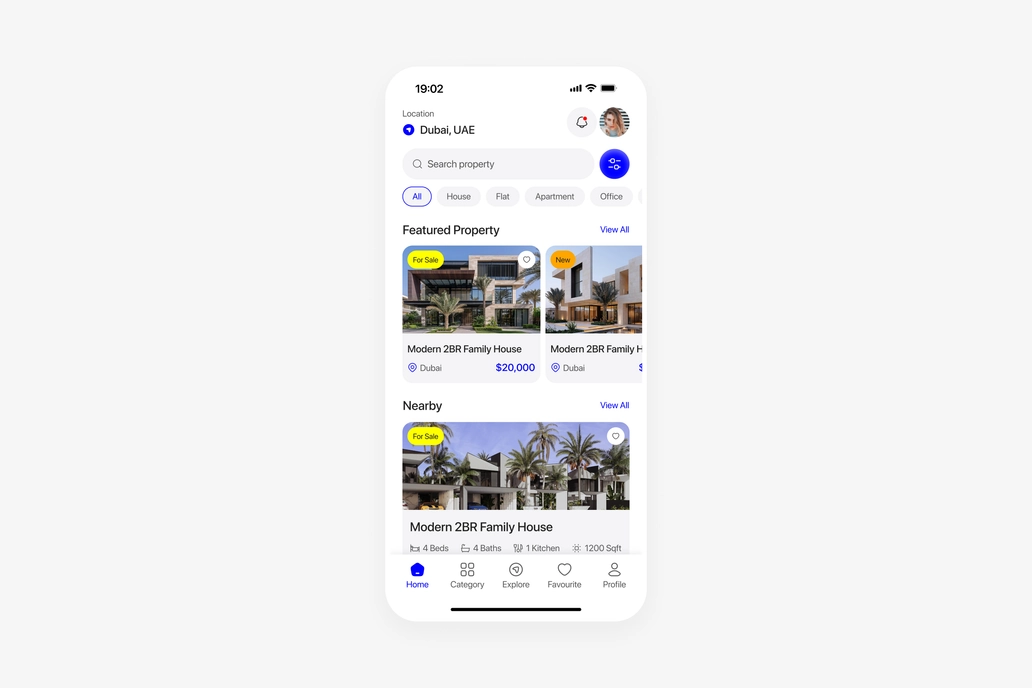 Real Estate App Home UI
