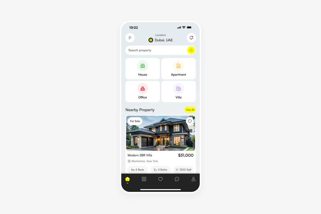 Real Estate App Home UI