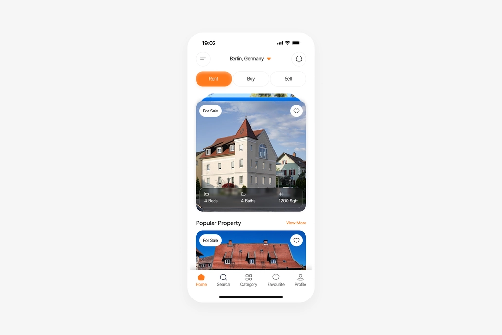 Real Estate App Home UI