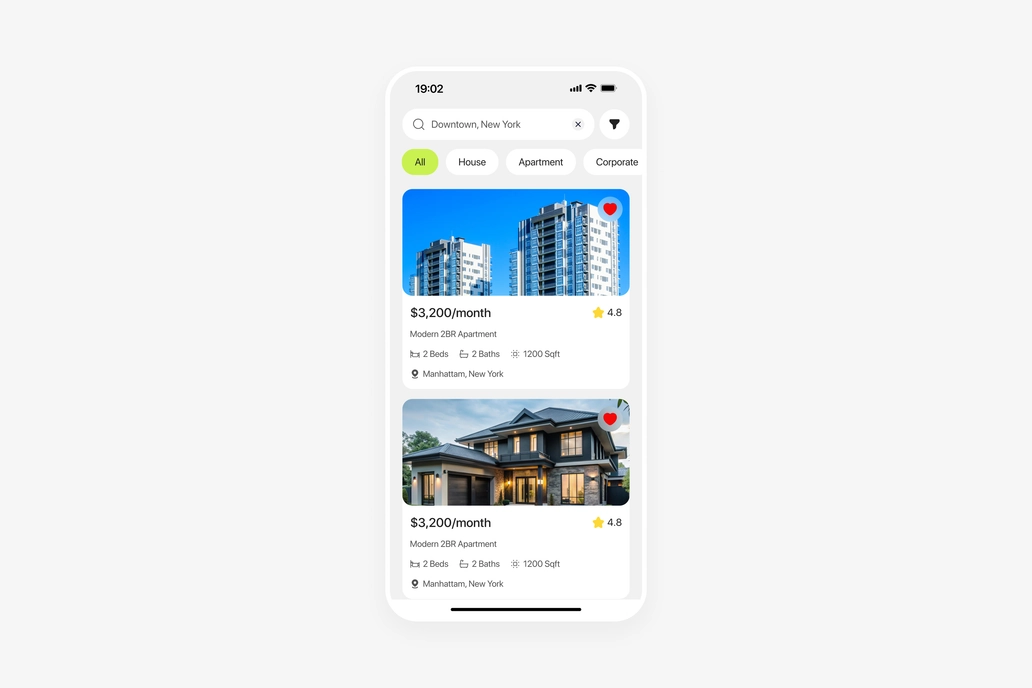 Real Estate App Search Screen Ui