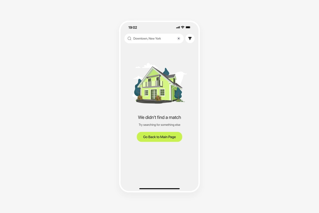 Real Estate App Search Screen UI