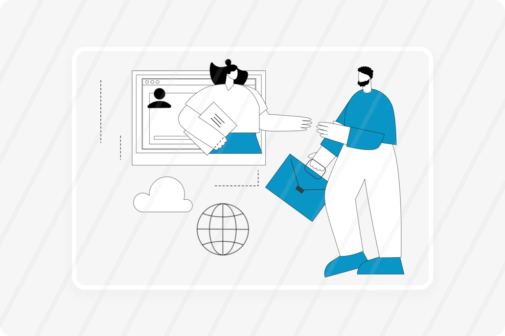 Remote Job Interview Concept Illustration
