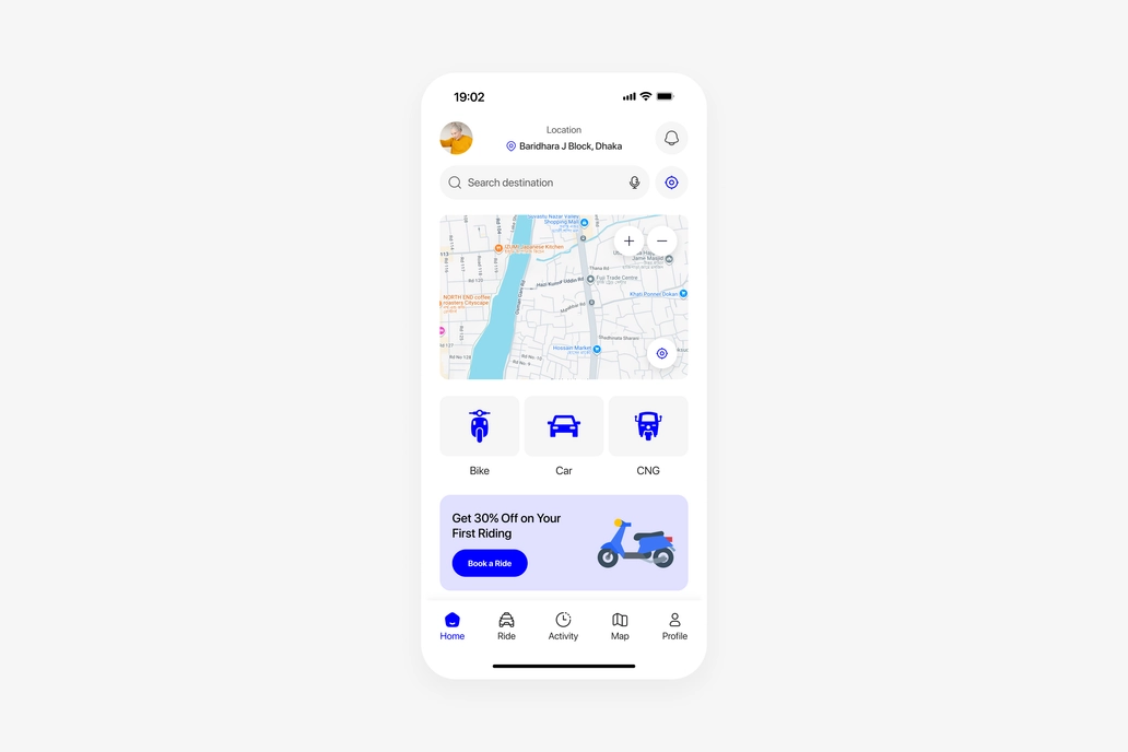 Ride Sharing App UI