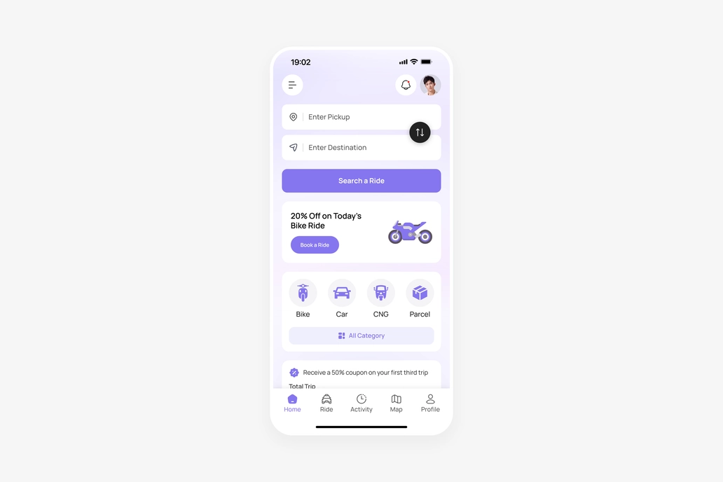 Ride Sharing App UI