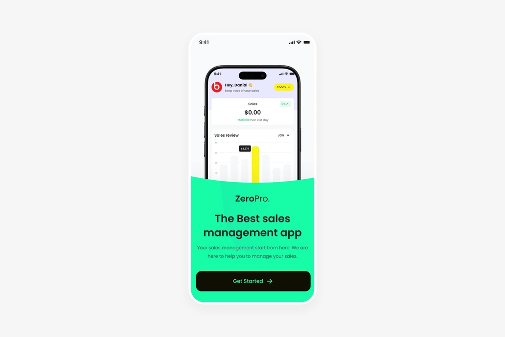 Sales Management Saas Onboarding Screen UI