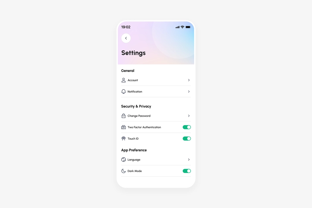 Settings Screen UI