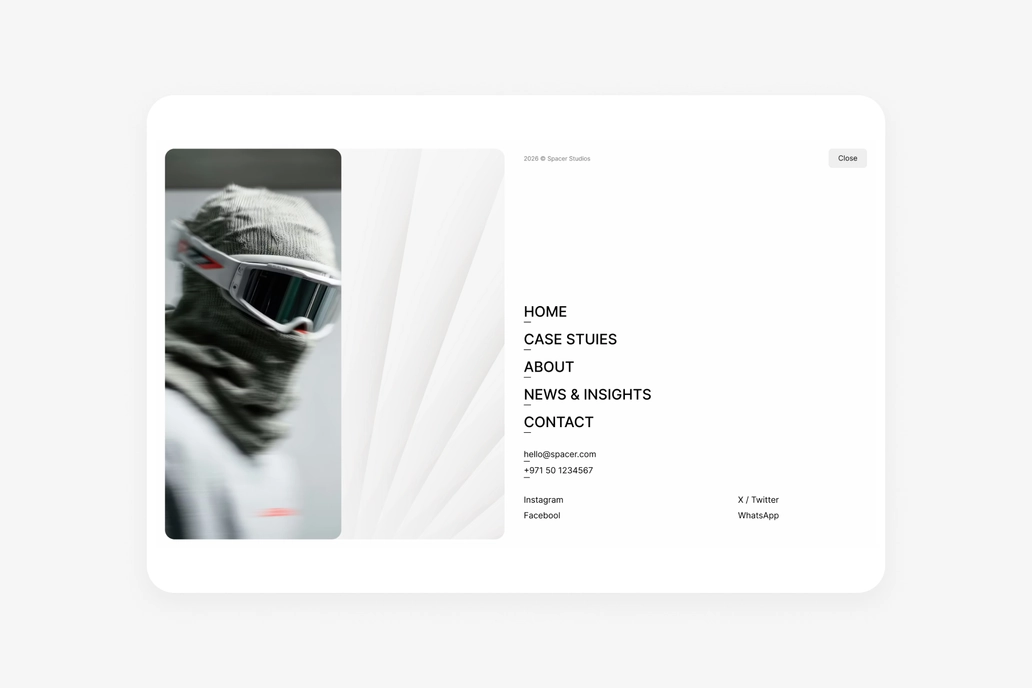 Spacer Studios - Full Screen Menu