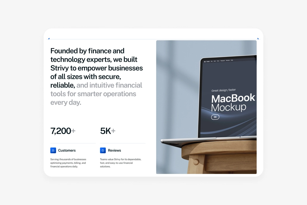 Strivy - About Us Figma UI