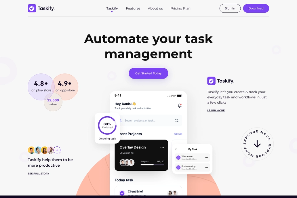 Taskify SaaS Landing Page - 1