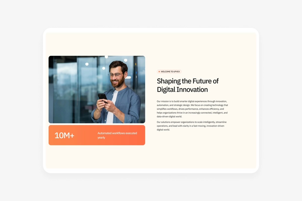 Upvex - About Us Figma UI