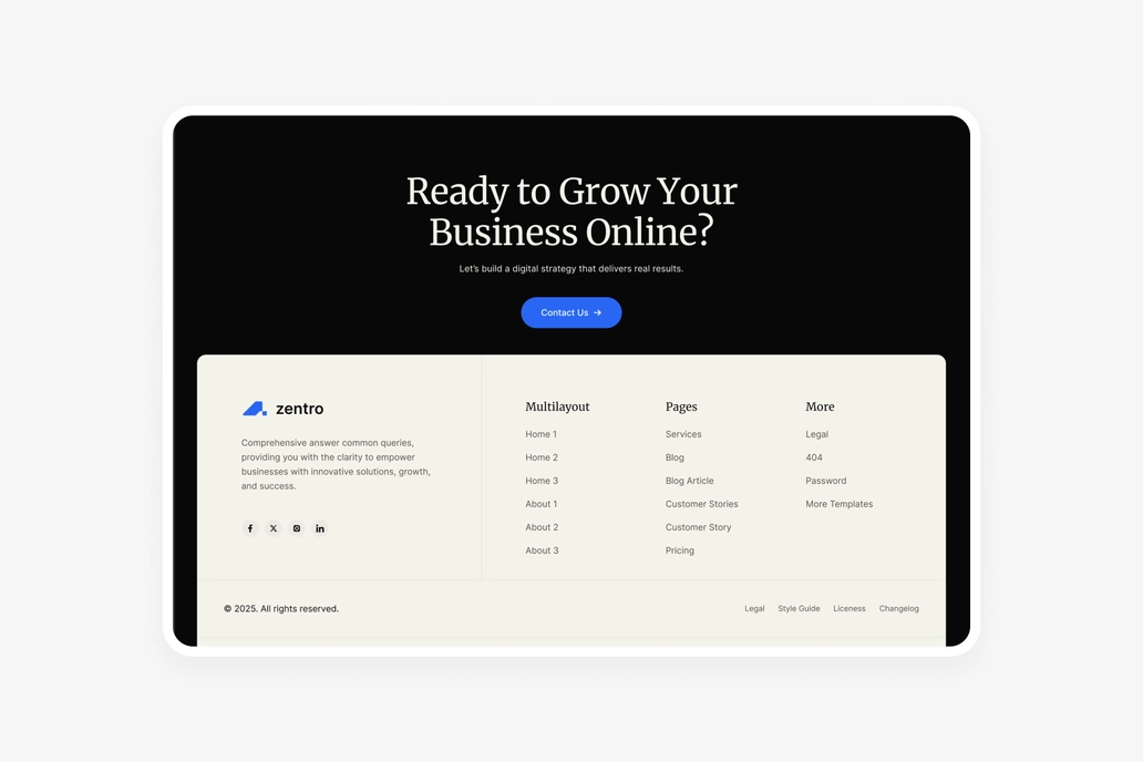 Zentro - Footer