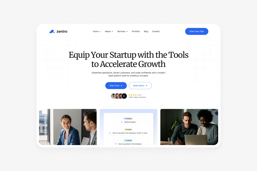 Zentro - Start Up Figma Header