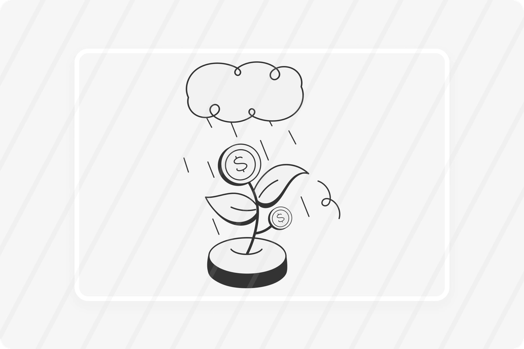 Money Plant Tree Doodle Line Icon Sketch Illustration For Financial Gowth or Investment Concept