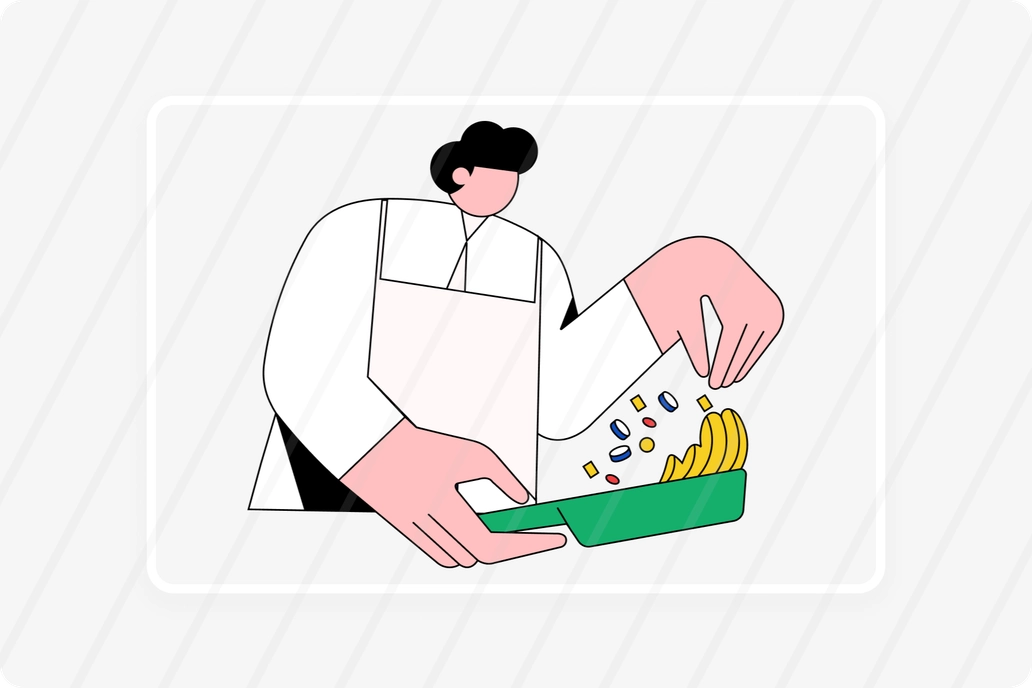 Professional Chef Cooking Concept Illustration