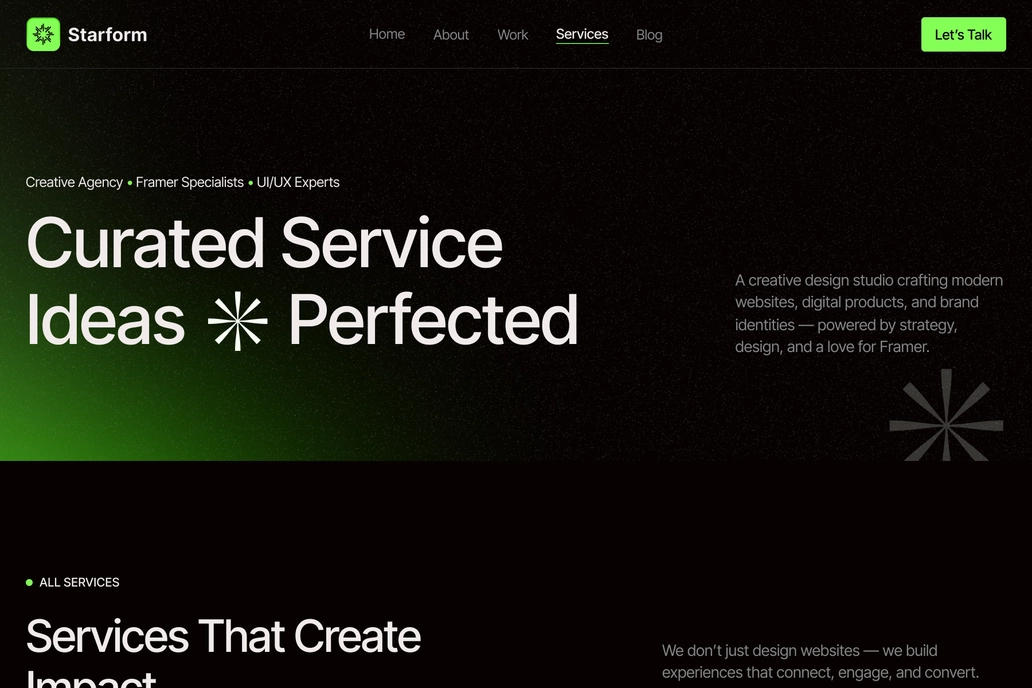 Agency Service Page UI Design