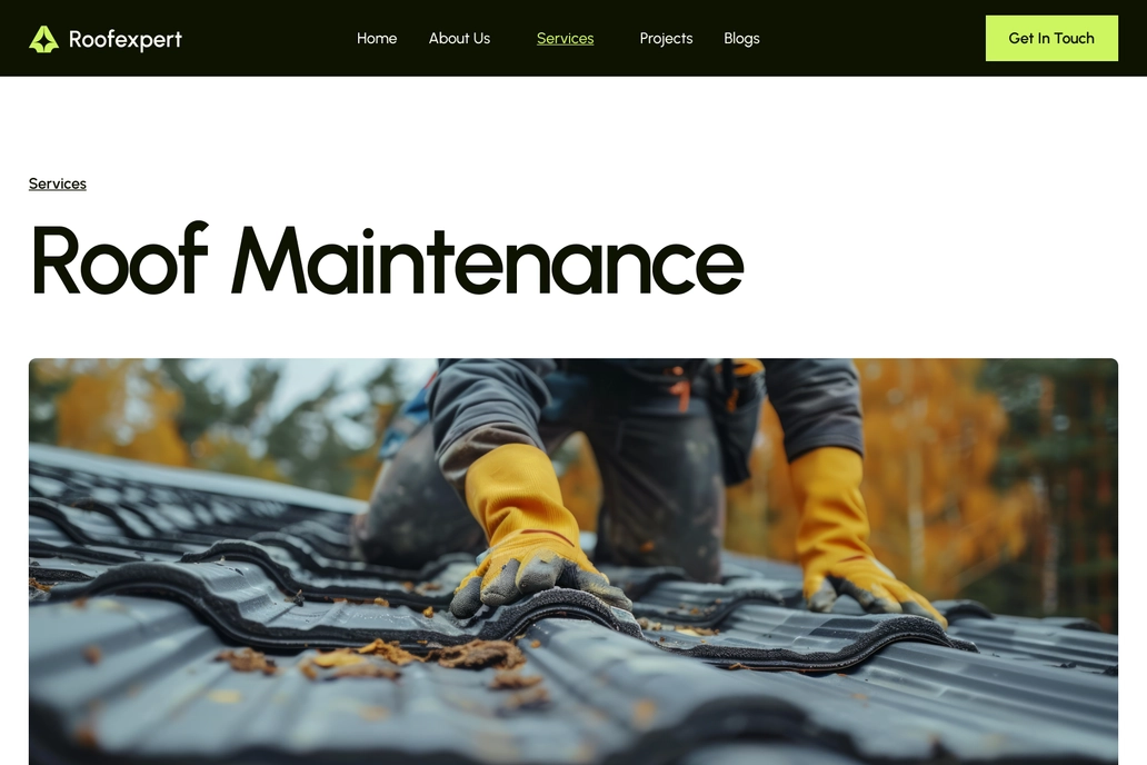 Construction Service Details Page UI
