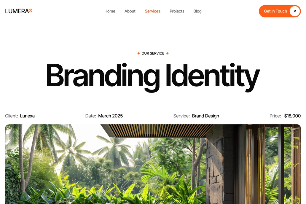 Creative Agency Service Details Page UI